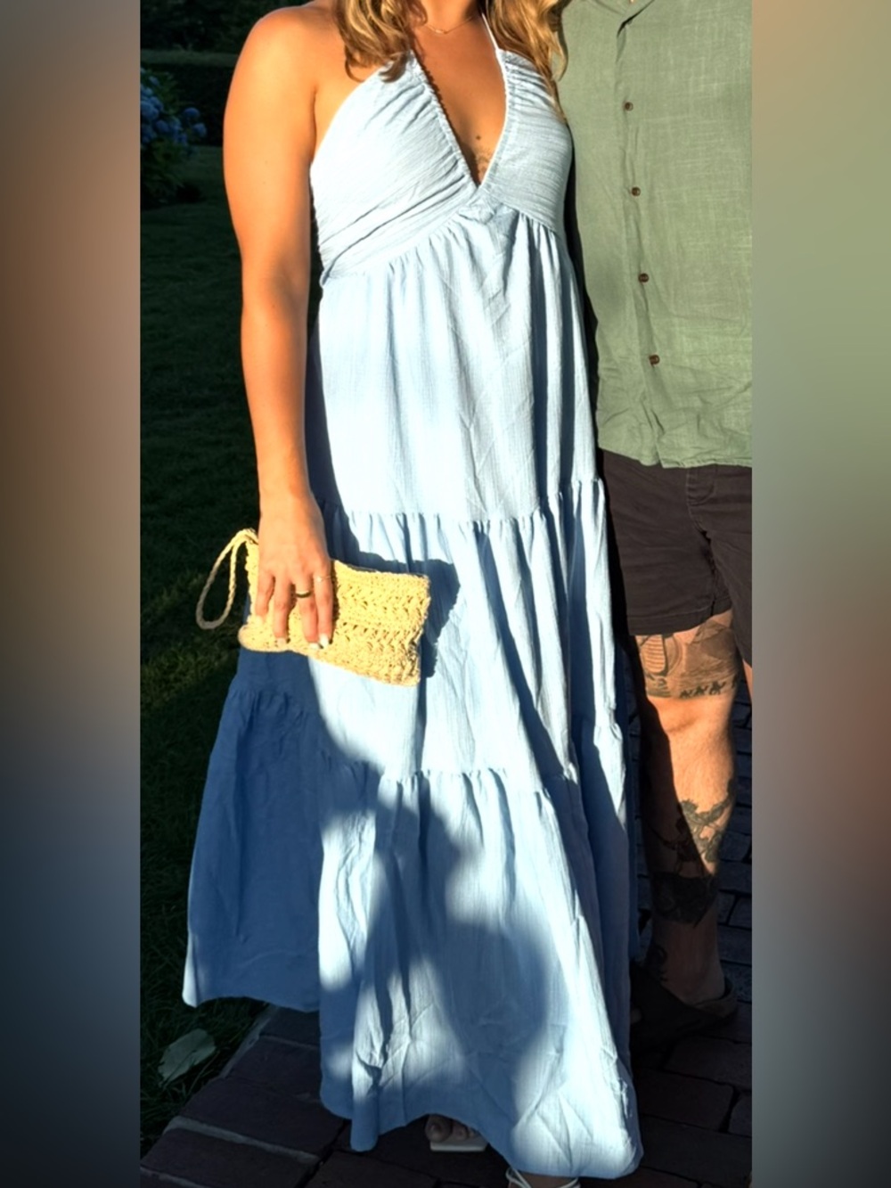Blue flowy maxi dress